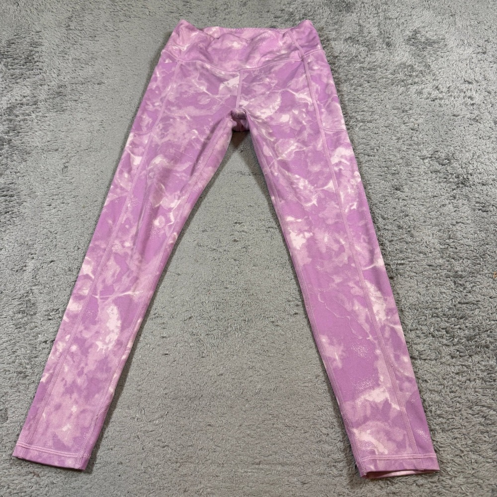 Victoria's Secret Women High Waisted Tie Dye Leggings 6 Purple Side Pockets